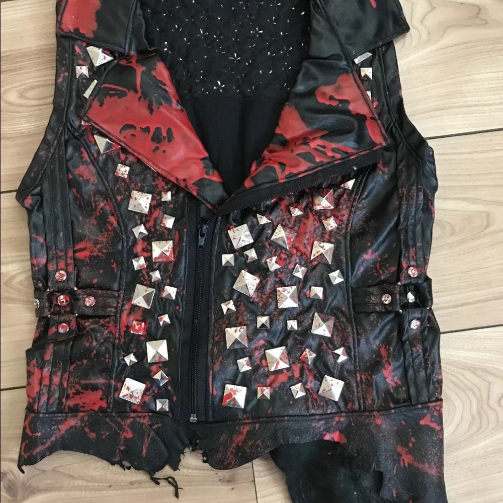 Mayhem Bloody Studded Genuine + Faux Leather Vest - Picture 3 of 8